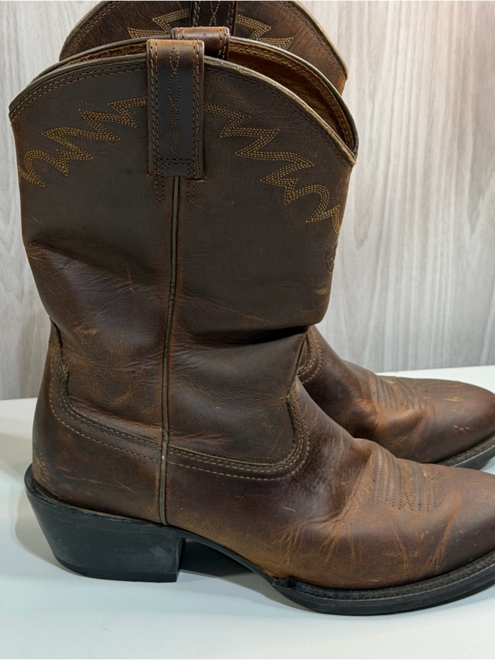 Ariat Sedona Mens Brown Leather Western Cowboy Boots Distressed Size 9.5 D